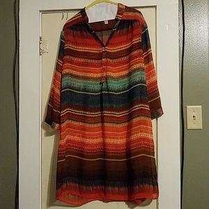 Sheer colorful tunic